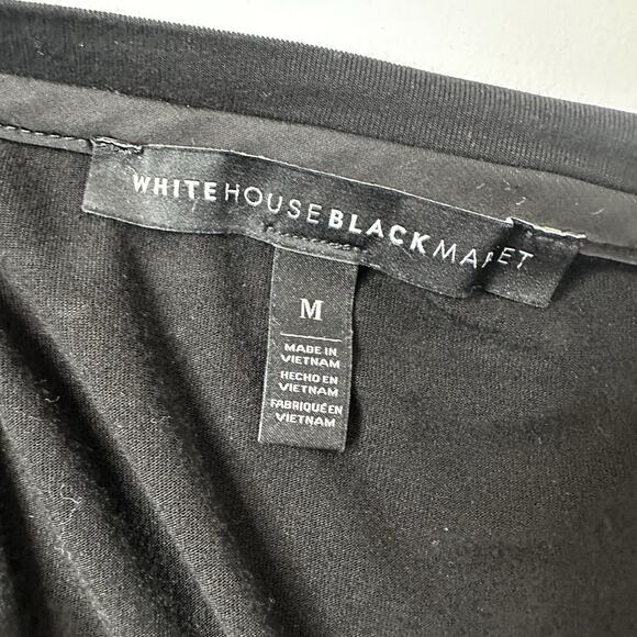 WHBM Tee Shirt Top Womens Medium Black Basic Capsule Soft Staple Career - Picture 5 of 10